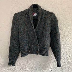 Vintage cropped Scotland Yard wool sweater